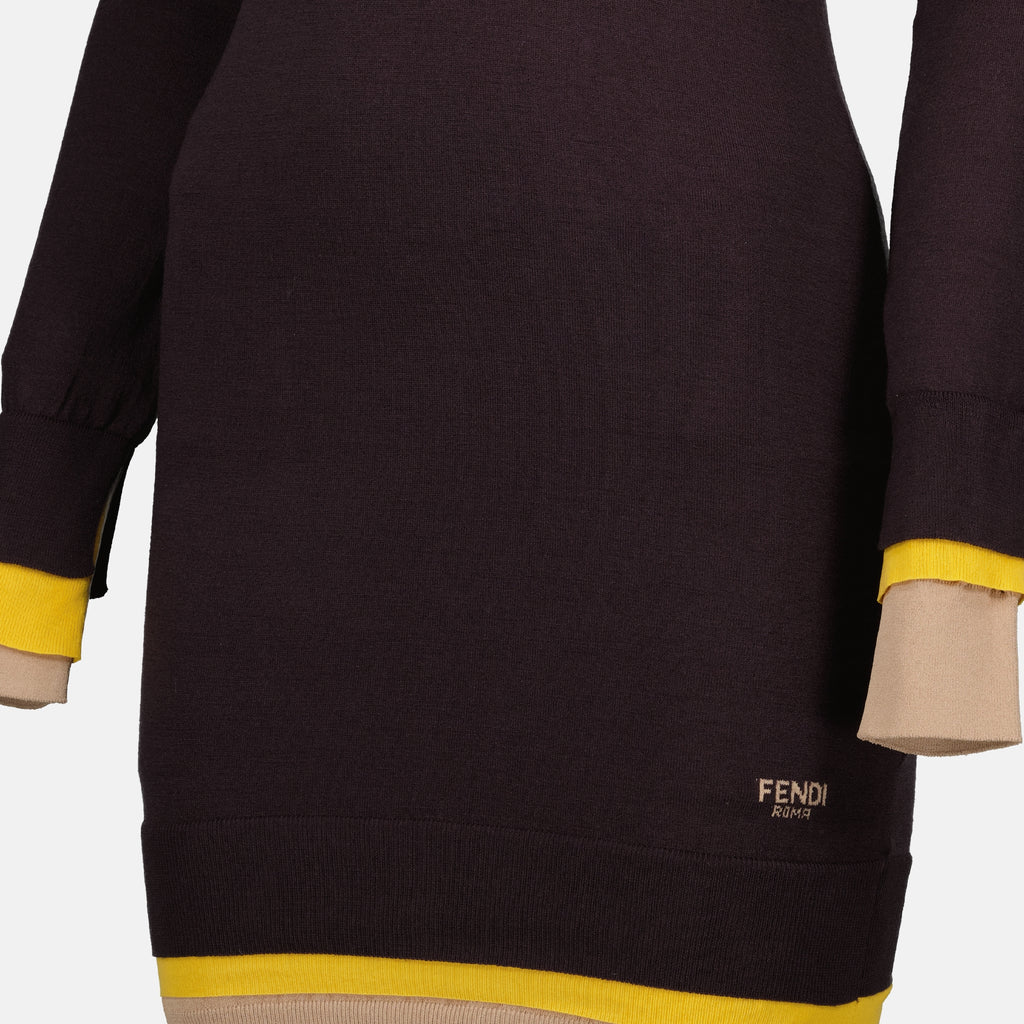 Robes Robe en laine Fendi Violet Femme