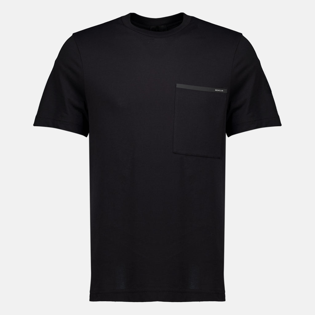 T-shirts T-shirt nera con tasca sul petto Moncler Noir Homme