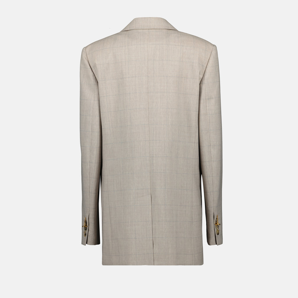 Chaquetas Blazer de cuadros Moschino Beige Mujeres