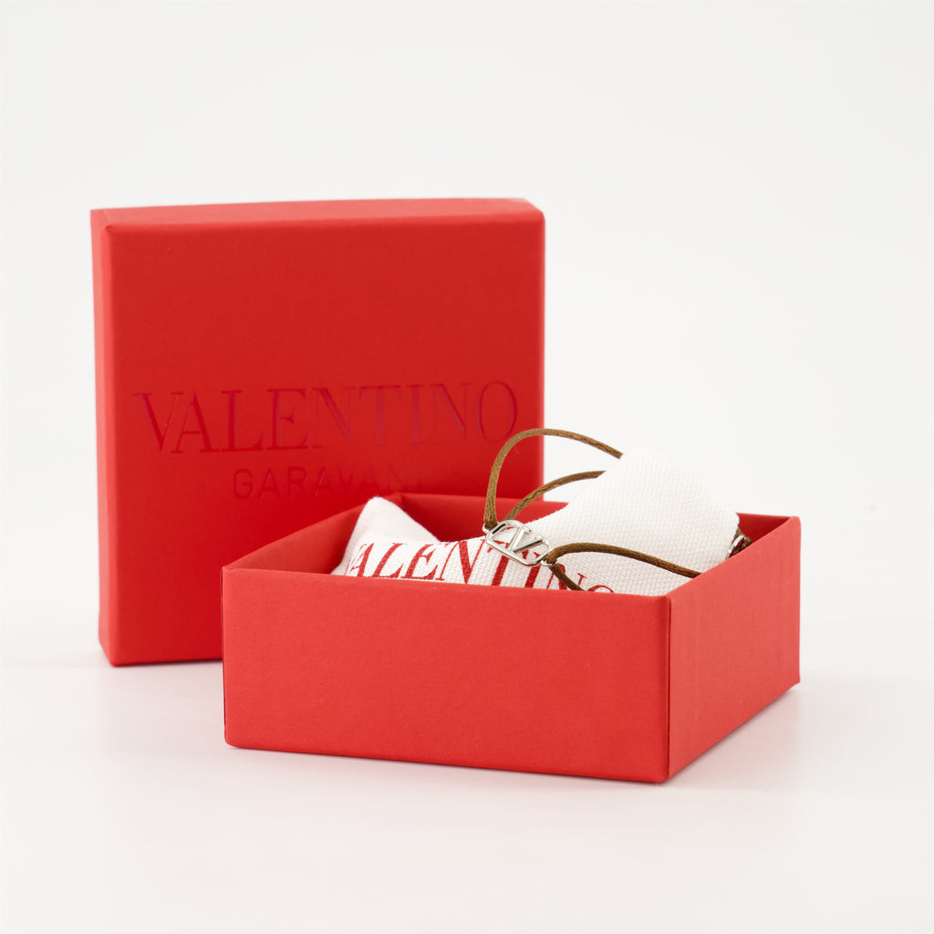 Bijoux Bracelet cordon Vlogo Valentino Garavani Marron Homme