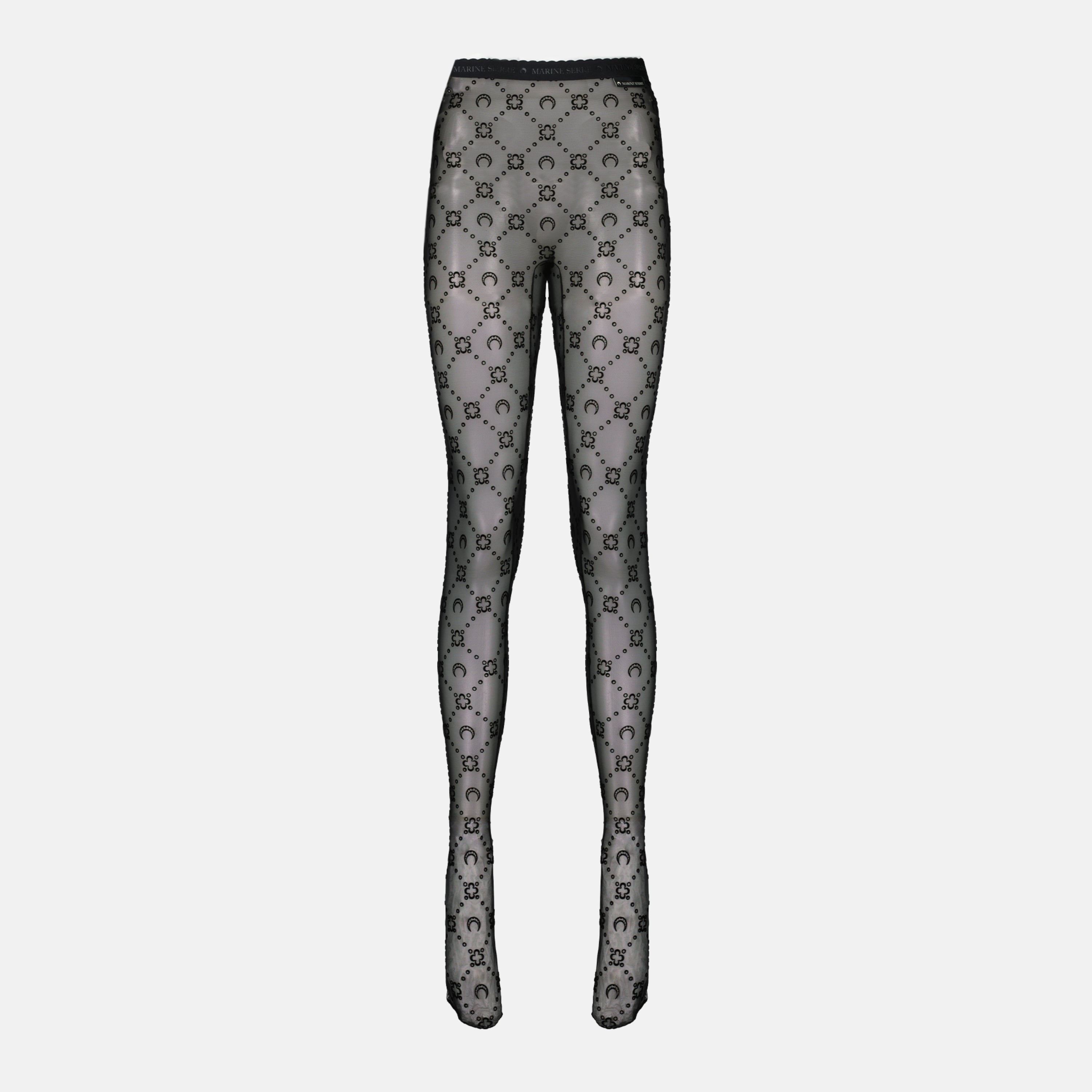 Imagen de los collants de malla con monograma de la marca Marine Serre para mujer - Temporada Otoño-Invierno 2025 - Vista frontal