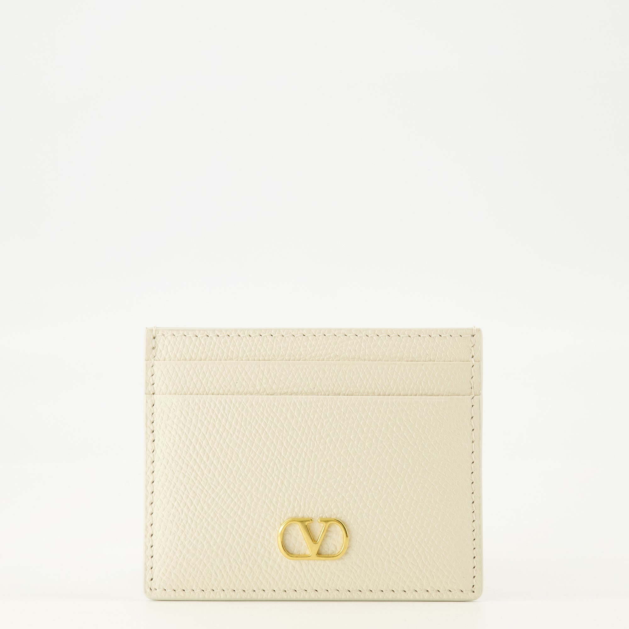 Petite maroquinerie Porte-cartes VLogo en cuir beige Valentino Garavani Beige Femme