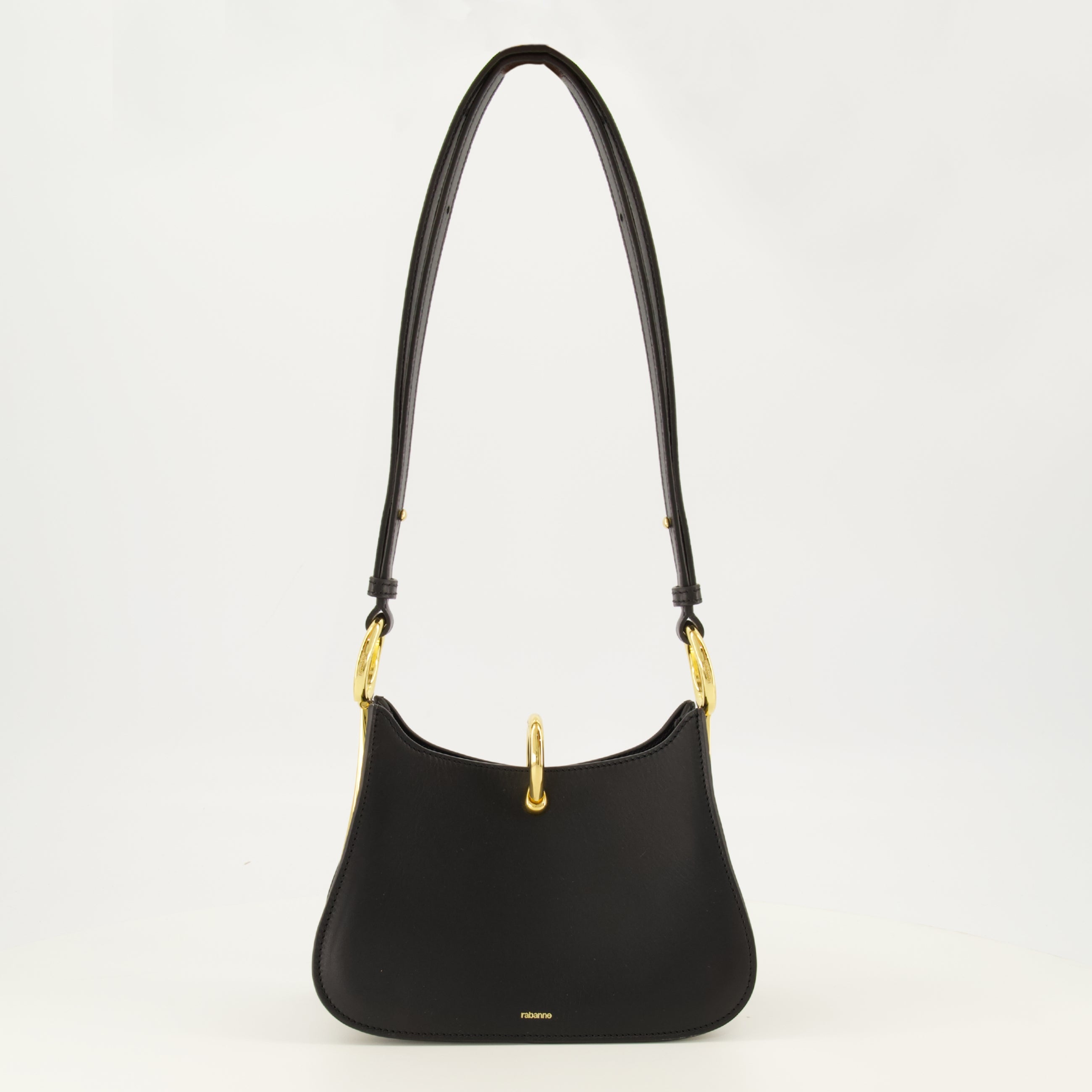 Sacs à main et épaule Sac Ring en cuir noir Rabanne Noir Femme