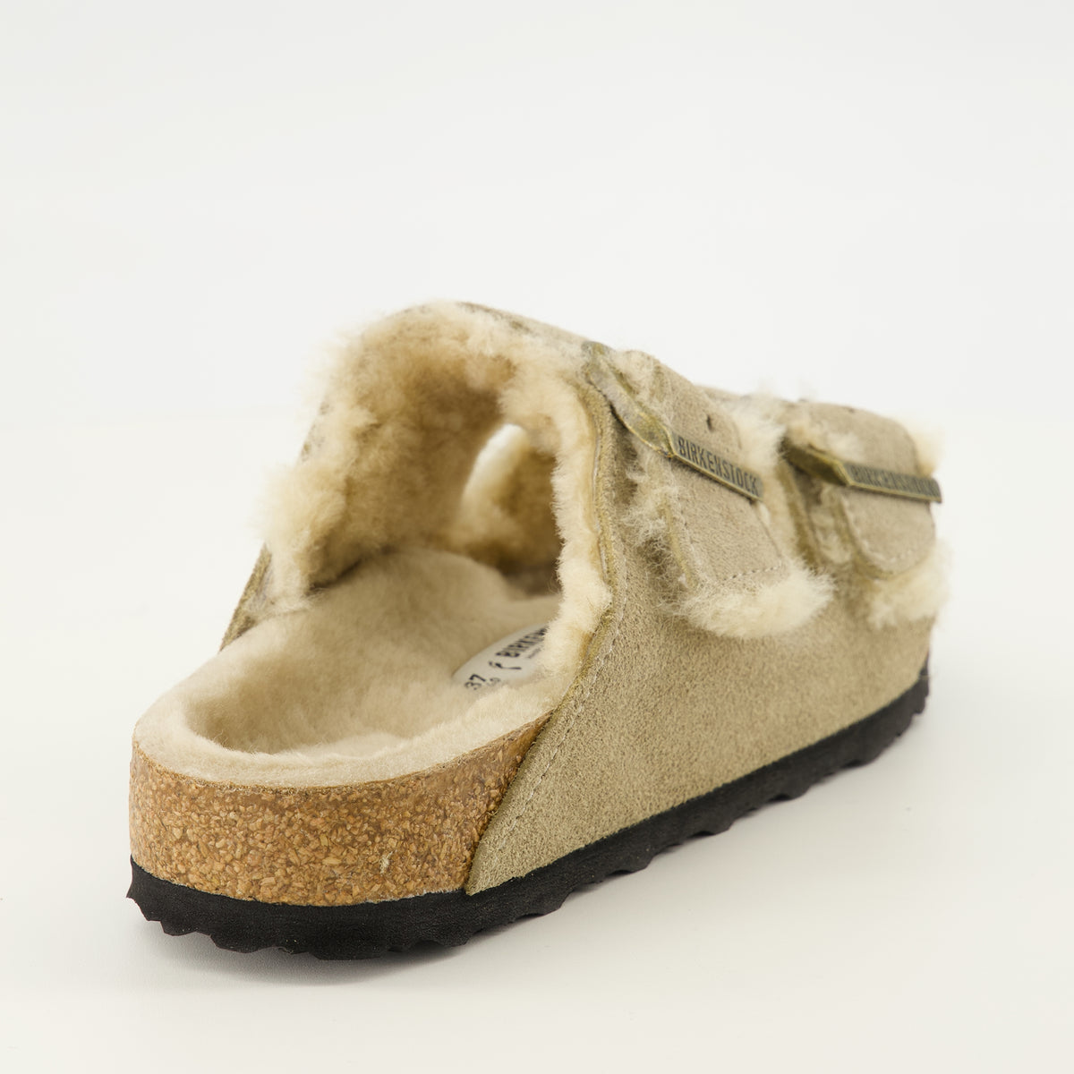 Chaussures ouvertes Sandales Arizona à fourrure beige Birkenstock Beige Unisexe