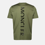 T-shirt T-shirt con Logo Verticale Moncler Verde Homme