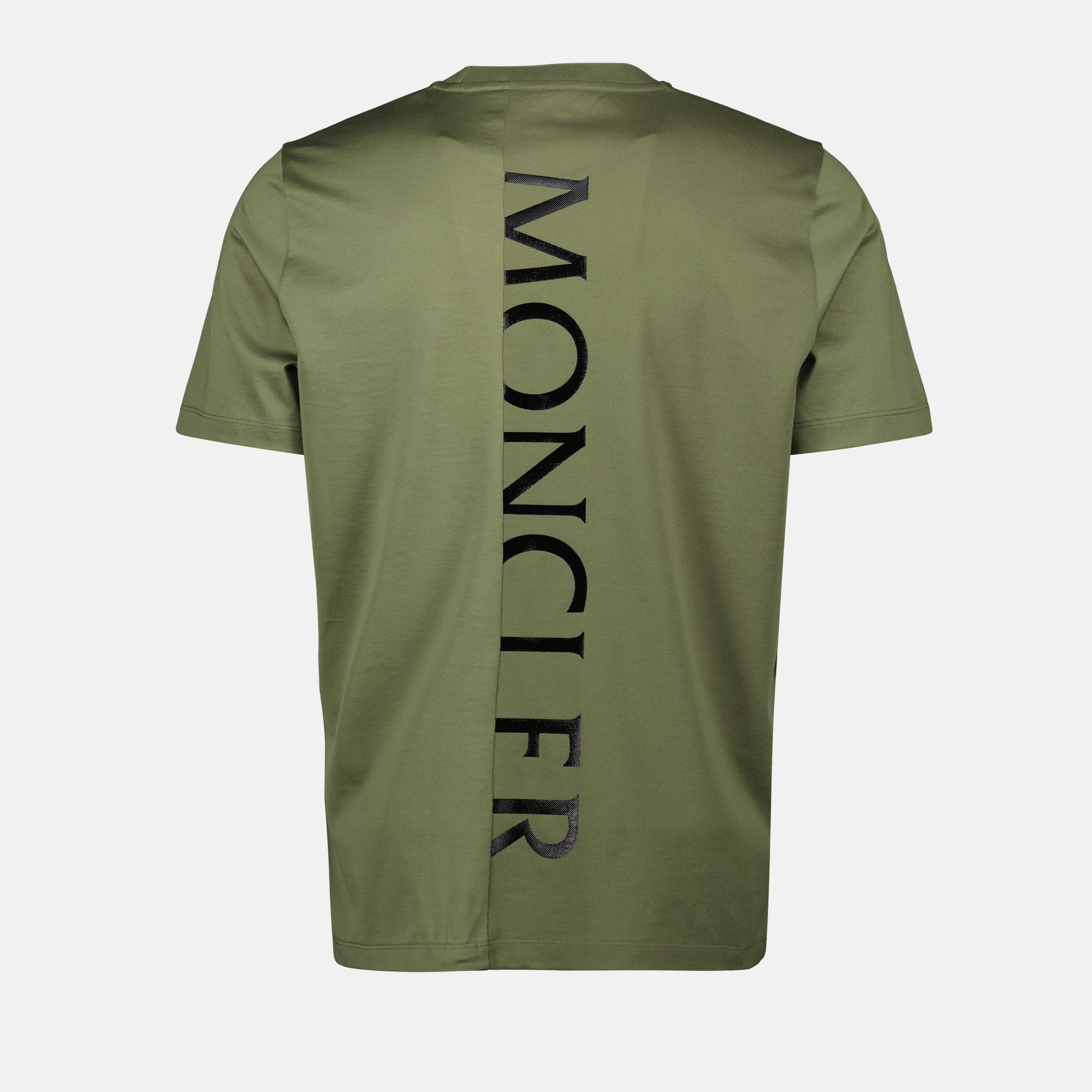 T-shirts T-shirt à logo vertcal Moncler Vert Homme