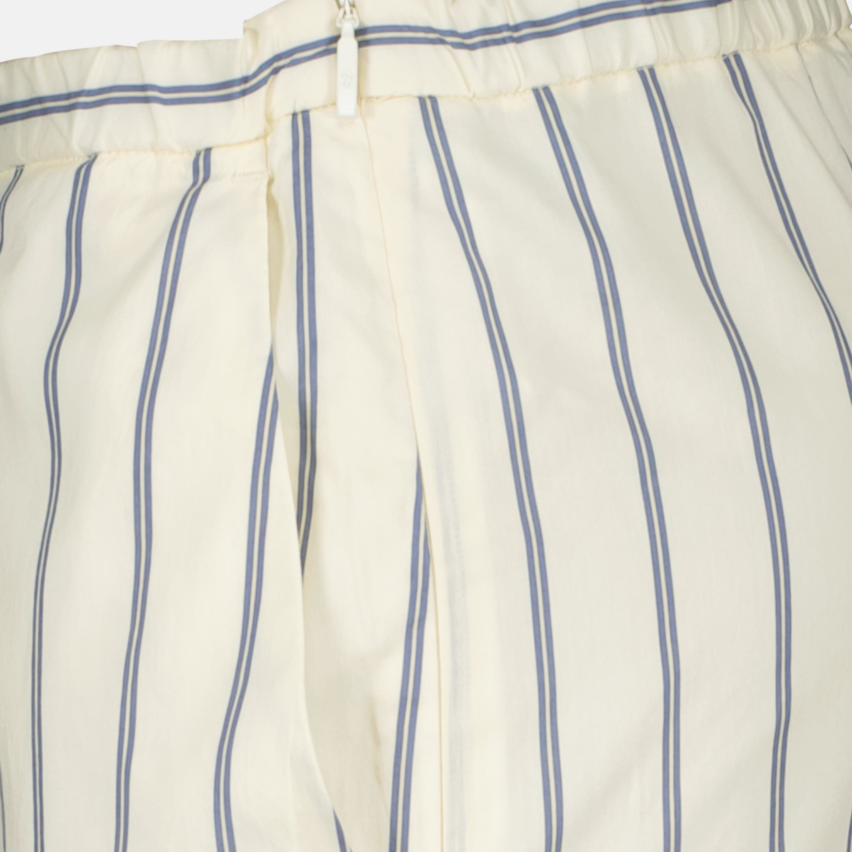Pantalons Striped Cotton and Silk Pants Moncler Blanc Femme