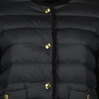 Moncler 여성용 짧은 플라워 블랙 다운 자켓 이미지 - 2026년 봄-여름 시즌 - 상세 보기_2