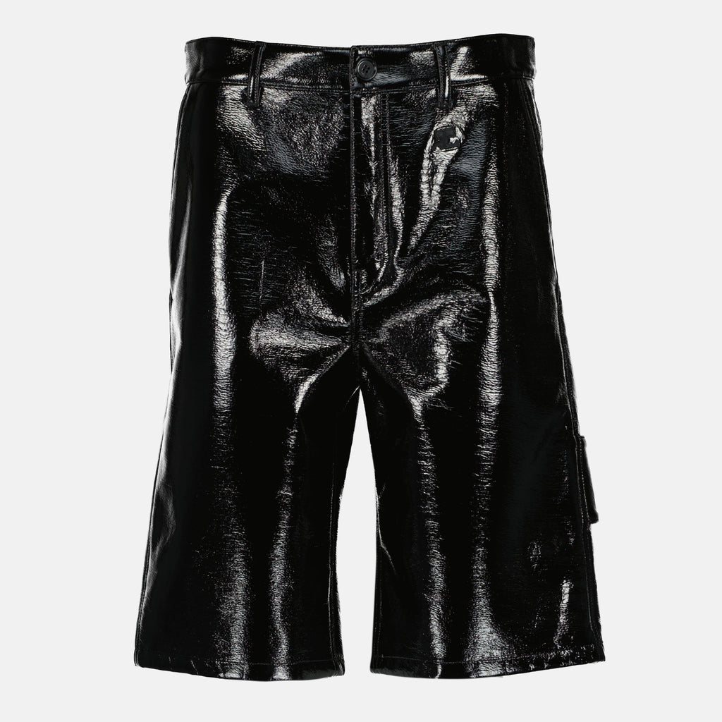 Imagem do Short Hammer em vinil preto da marca Courrèges para Mulher - Primavera-Verão 2026 - Vista Frontal