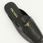 오픈 슈즈 가죽 뮬 Prada 검은색 Femme