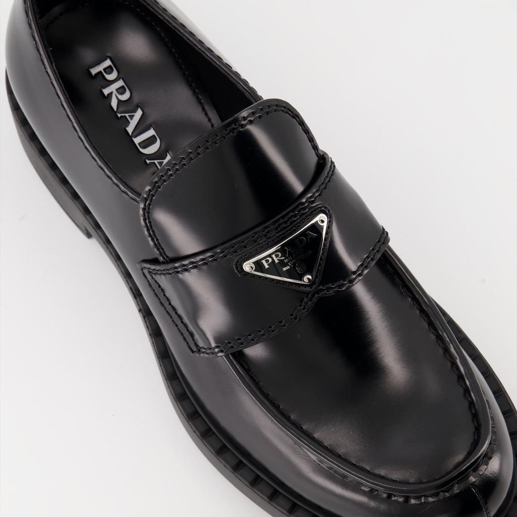Mocassins Mocassins en cuir Prada Noir Homme