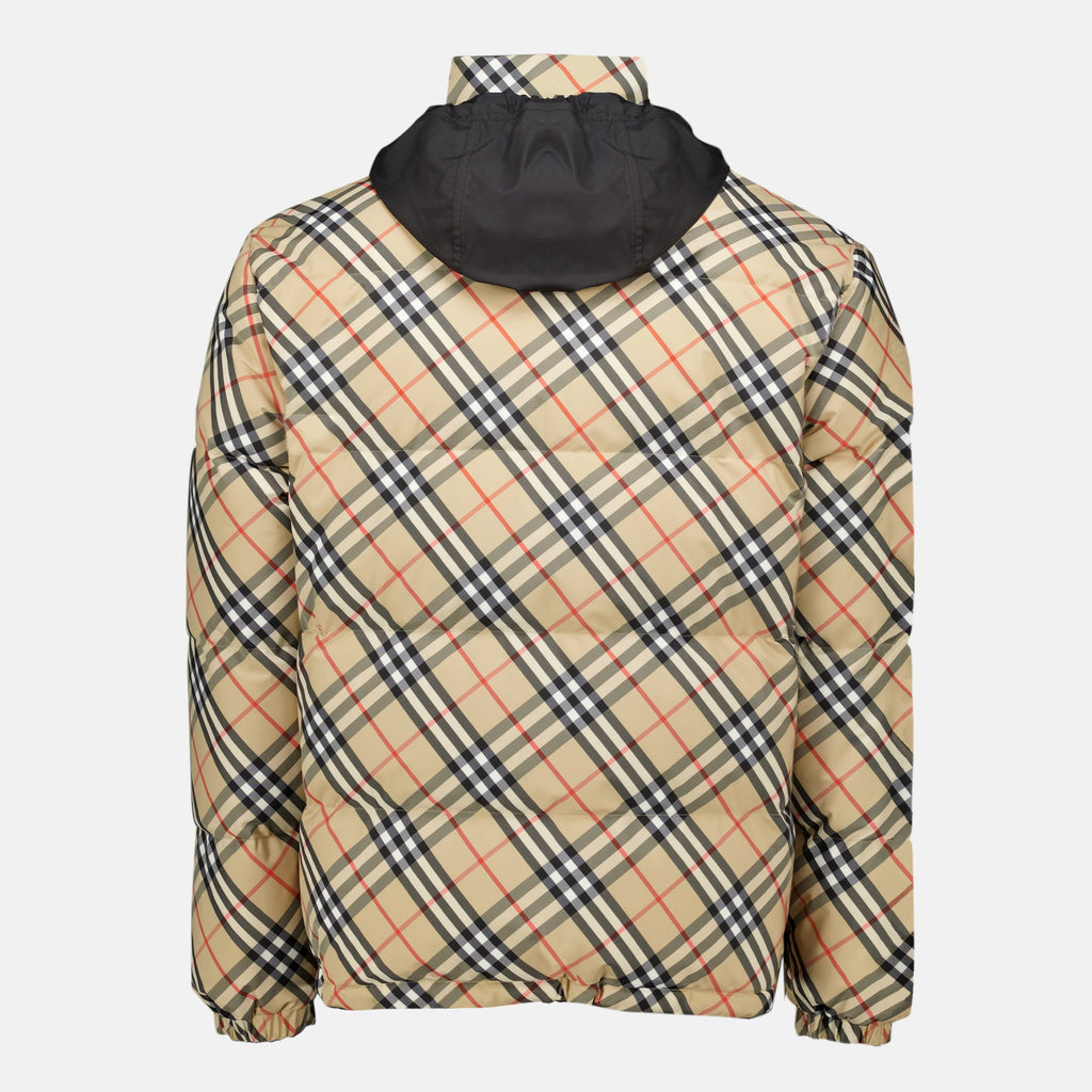 Vestes Check Plaid Reversible Down Jacket Burberry Beige Homme