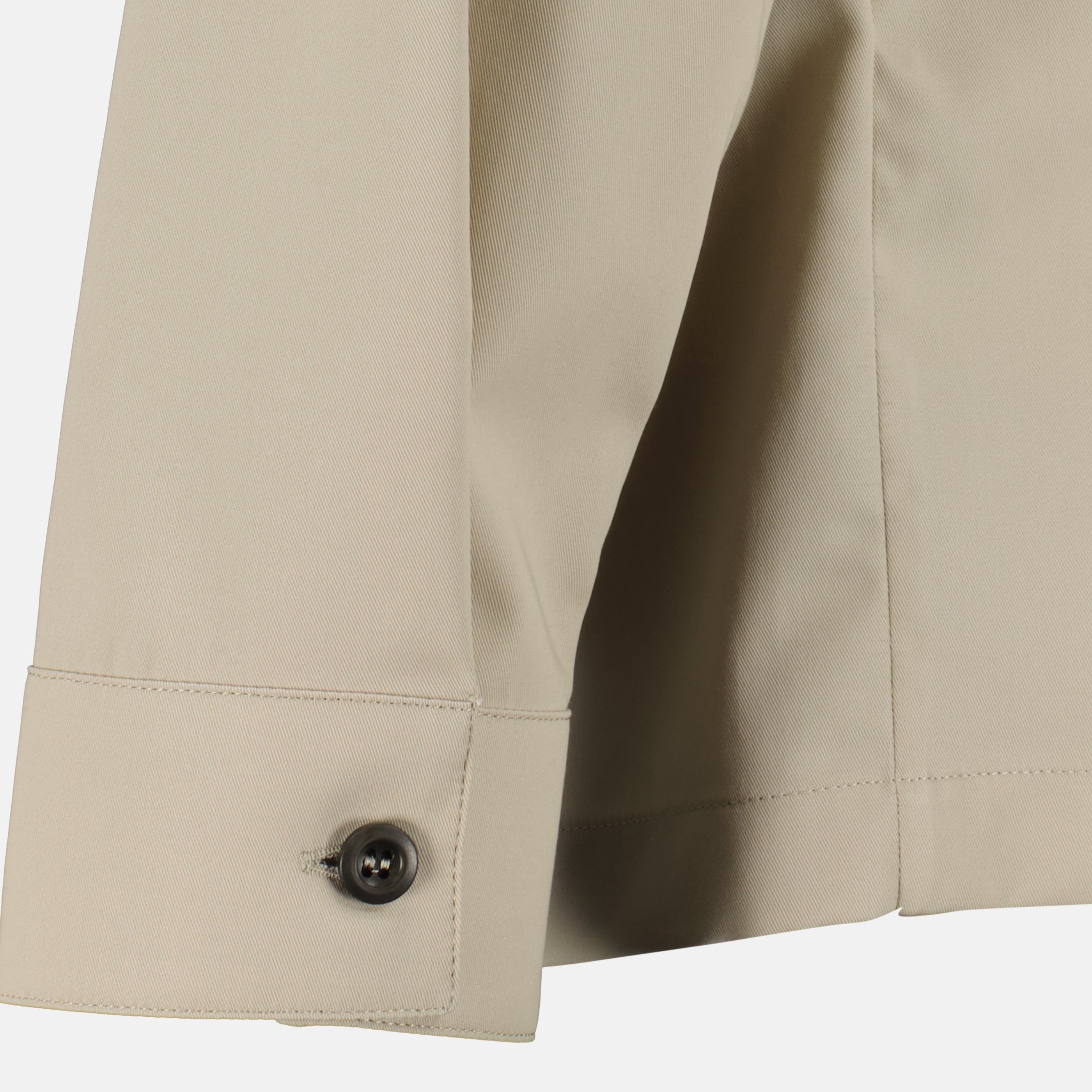 Image de l'article Veste chemise zippée en coton beige de la marque Prada pour Homme - Saison Printemps-Été 2026 - Vue détaillée_2