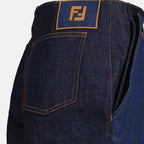 Shorts Bicolor Denim Shorts Fendi Dunkelblau Femme
