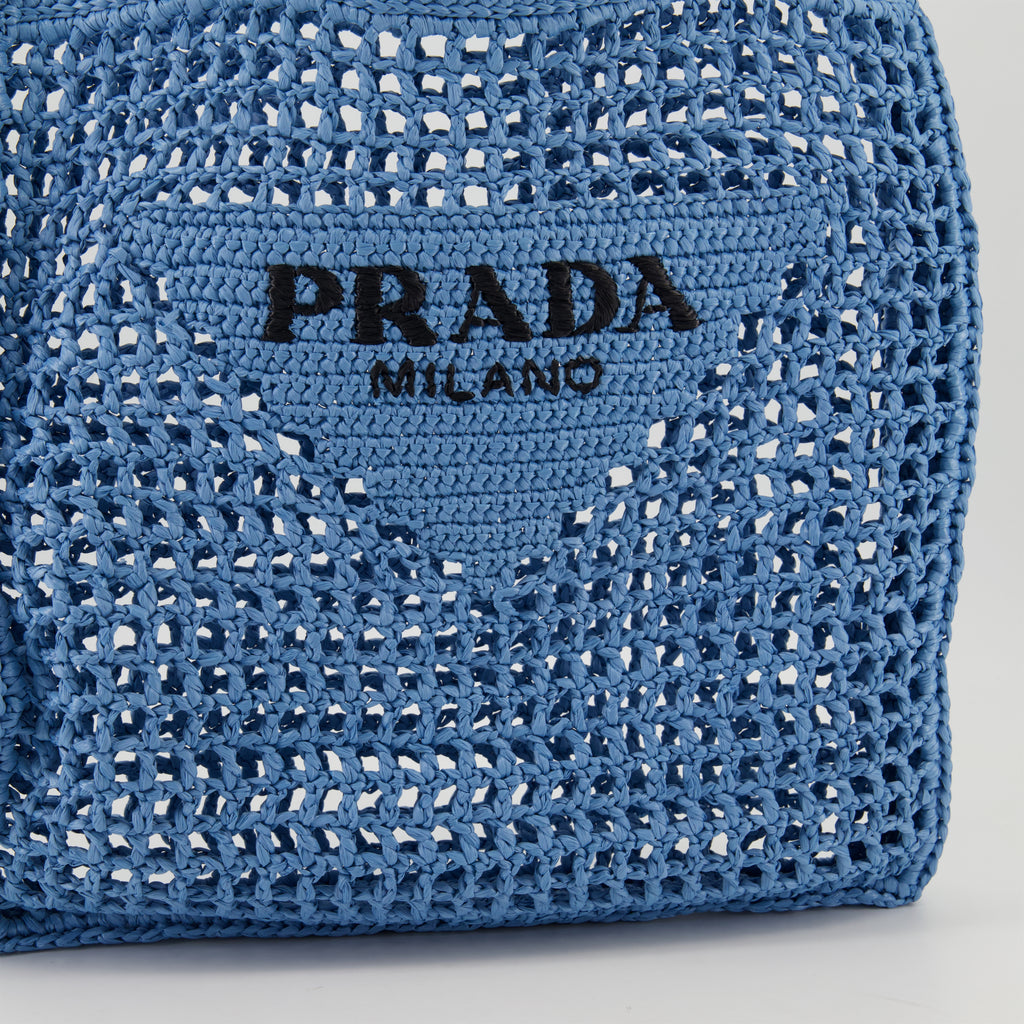 Tote bags Häkeltasche Prada Blau Femme
