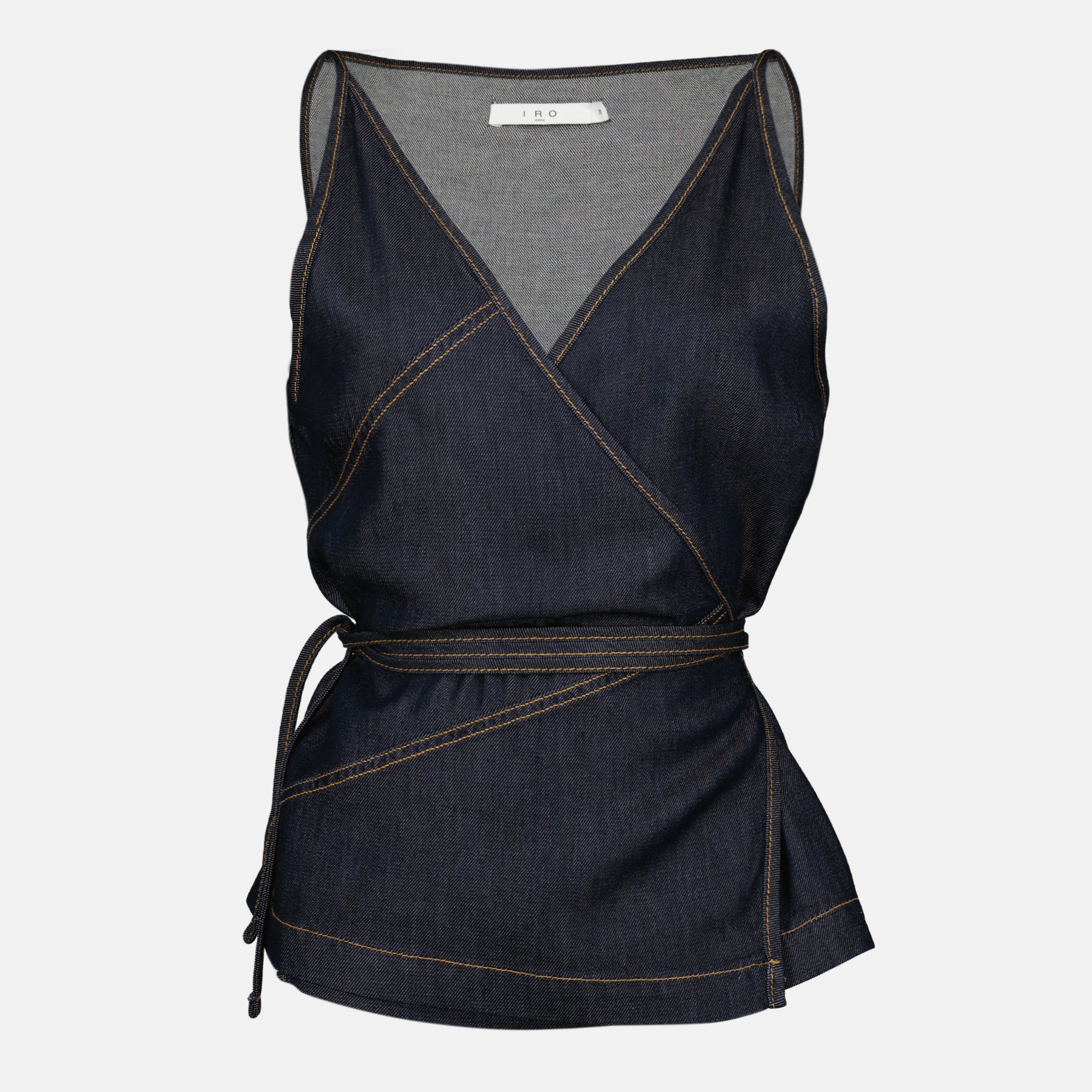 Tops Top portefeuille en denim Iro Bleu foncé Femme