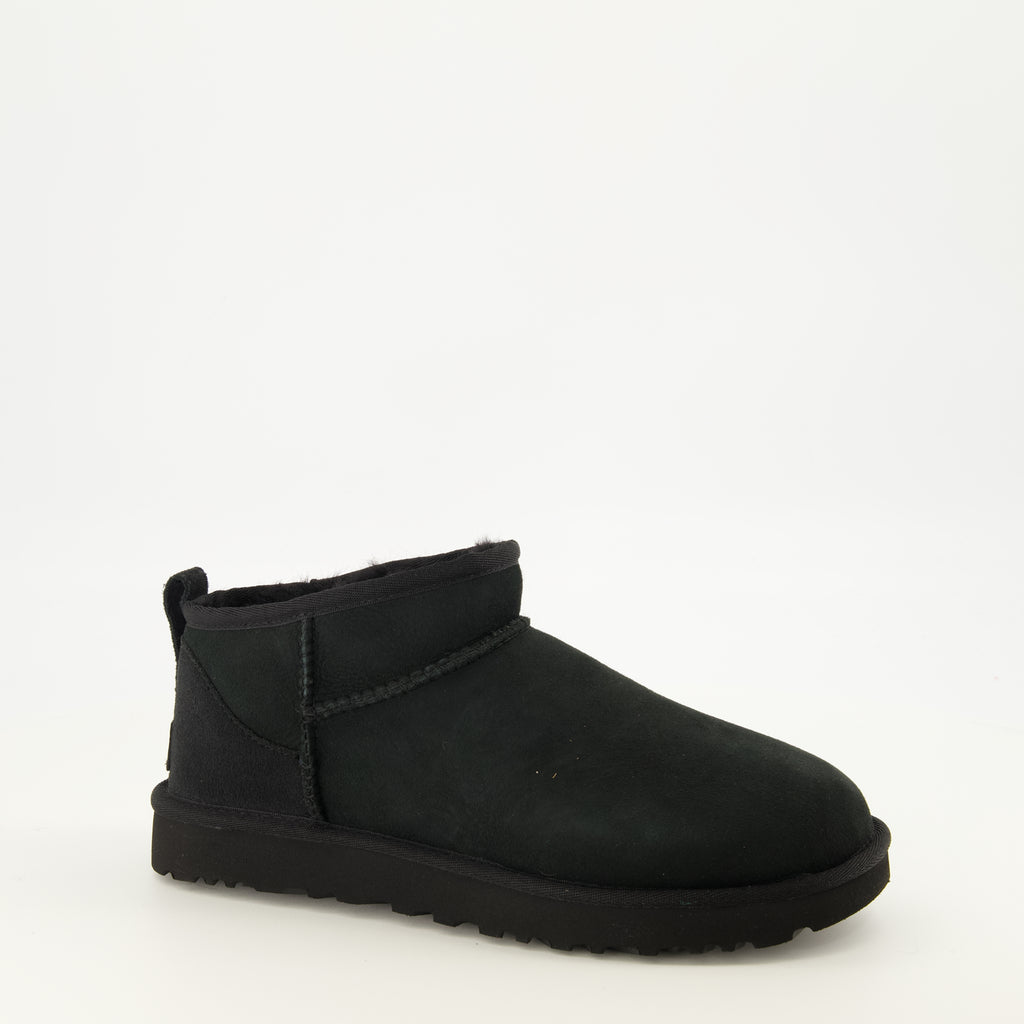 Bottines Bottes Classic Ultra mini noir Ugg Noir Femme