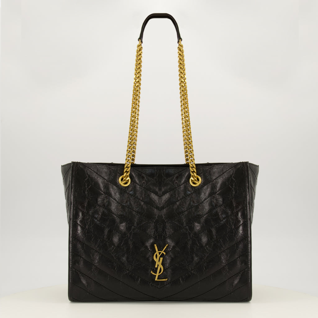 Sacs à main et épaule Niki Shopping schwarze Leder Tasche Saint Laurent Noir Femme