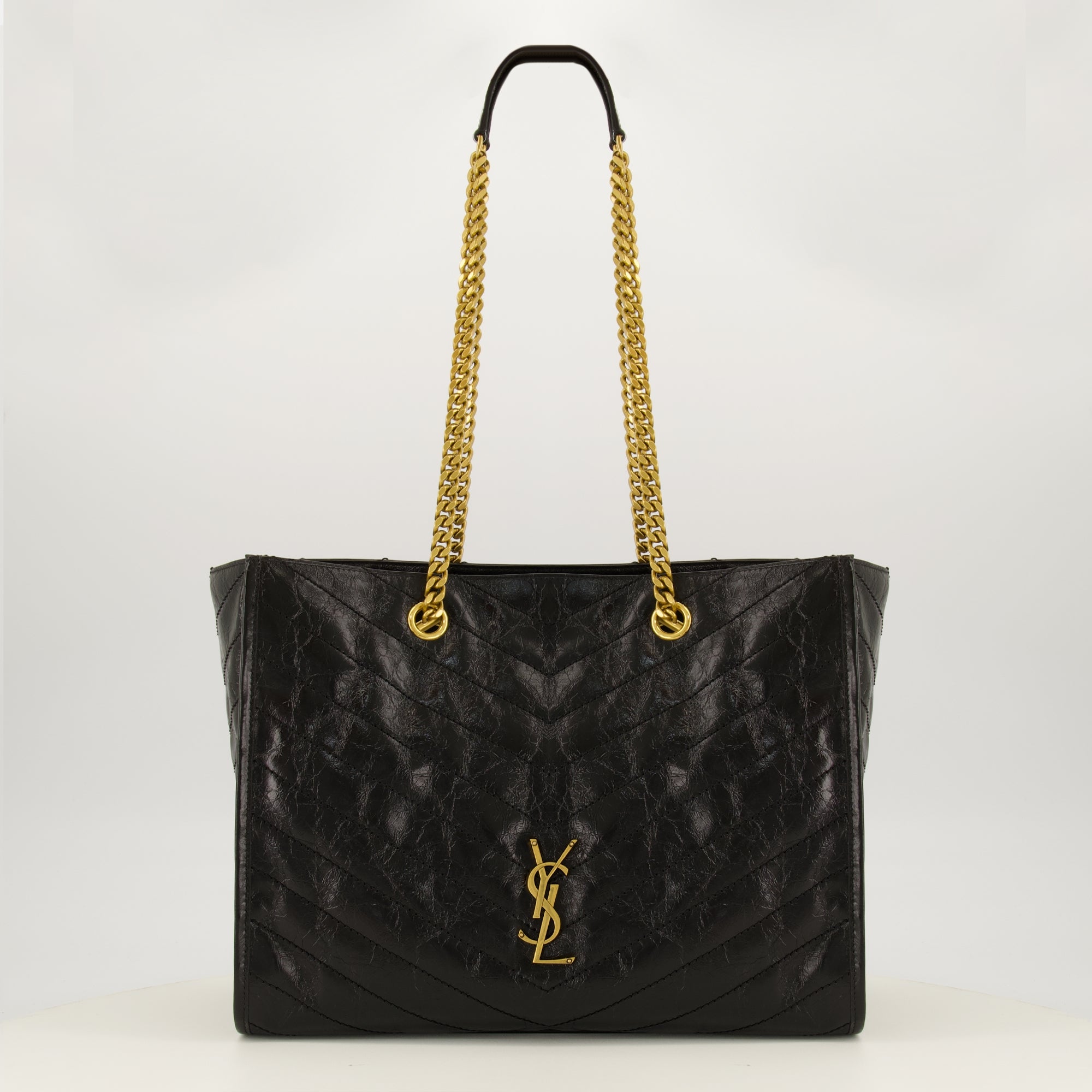 Niki Shopping schwarze Leder Tasche