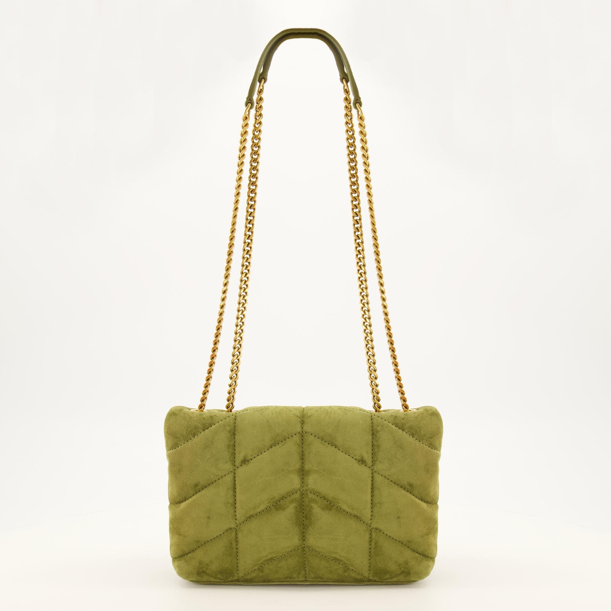 Sacs à main et épaule Borsa Puffer Giocattolo in Suede Verde Saint Laurent Vert Femme