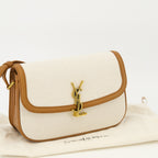 Image de l'article Sac en cuir et coton de la marque Saint Laurent pour Femme - Saison Printemps-Été 2025 - Vue détaillée_2