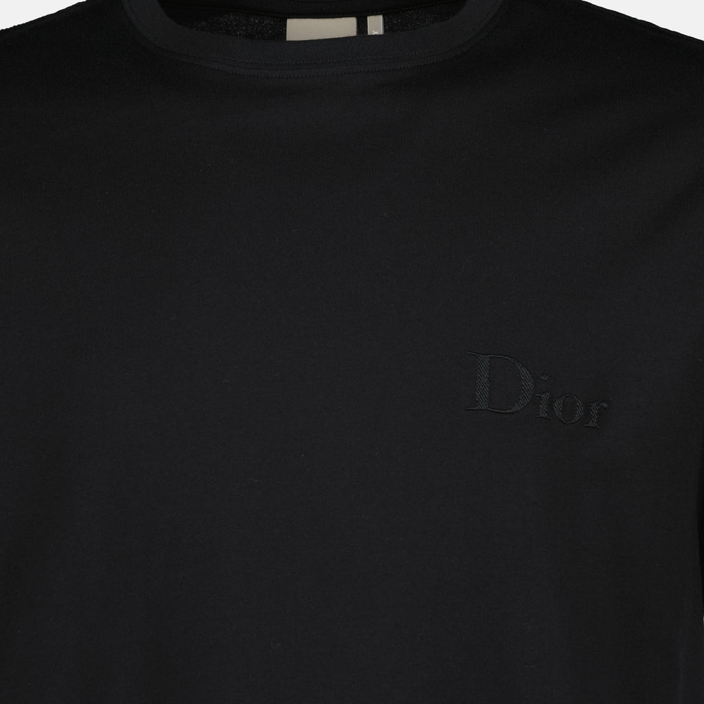 Immagine dell'articolo T-shirt nera in cotone ricamato del marchio Dior per uomo - Collezione Primavera-Estate 2026 - Vista dettagliata_2