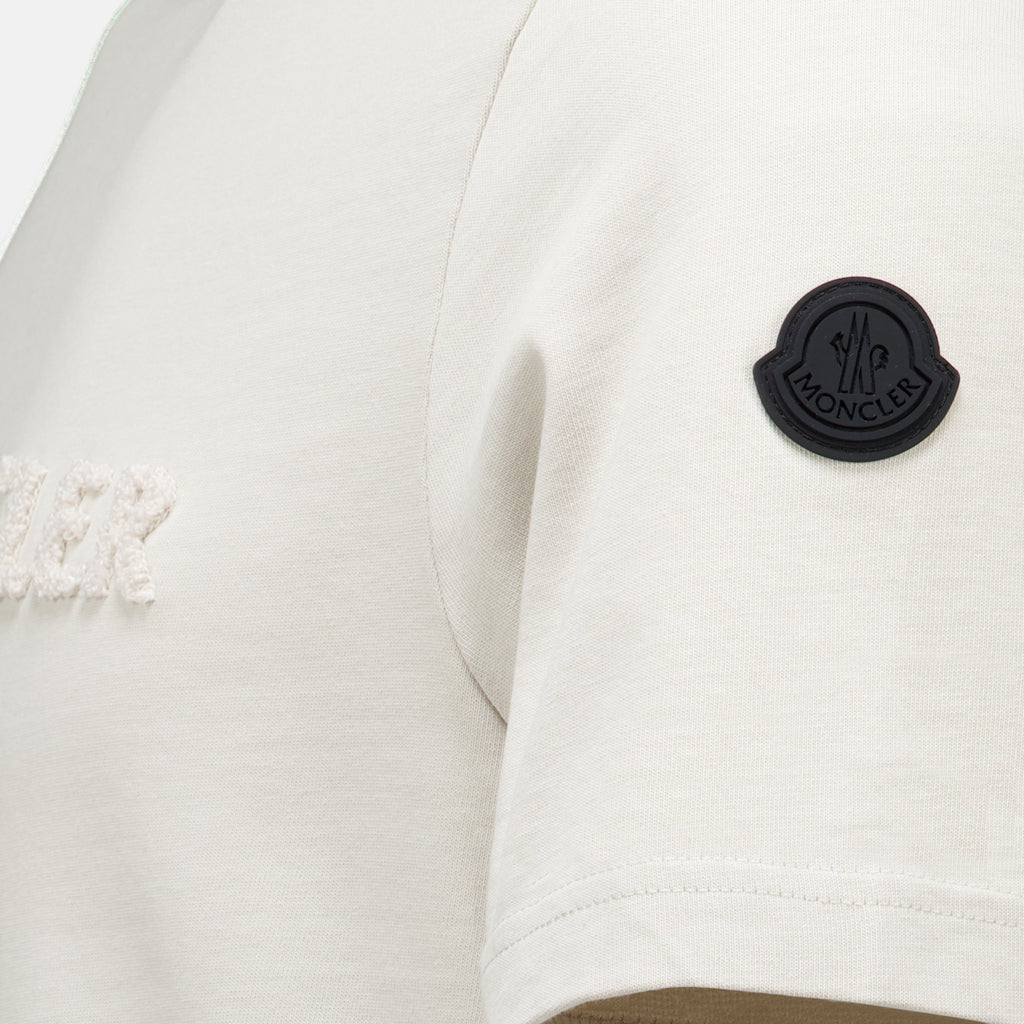 T-shirts Camiseta de Algodón con Logo Blanco Moncler Blanc Homme
