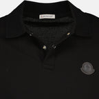 Image de l'article Polo e coton à logo noir de la marque Moncler pour Homme - Saison Printemps-Été 2026 - Vue détaillée_2