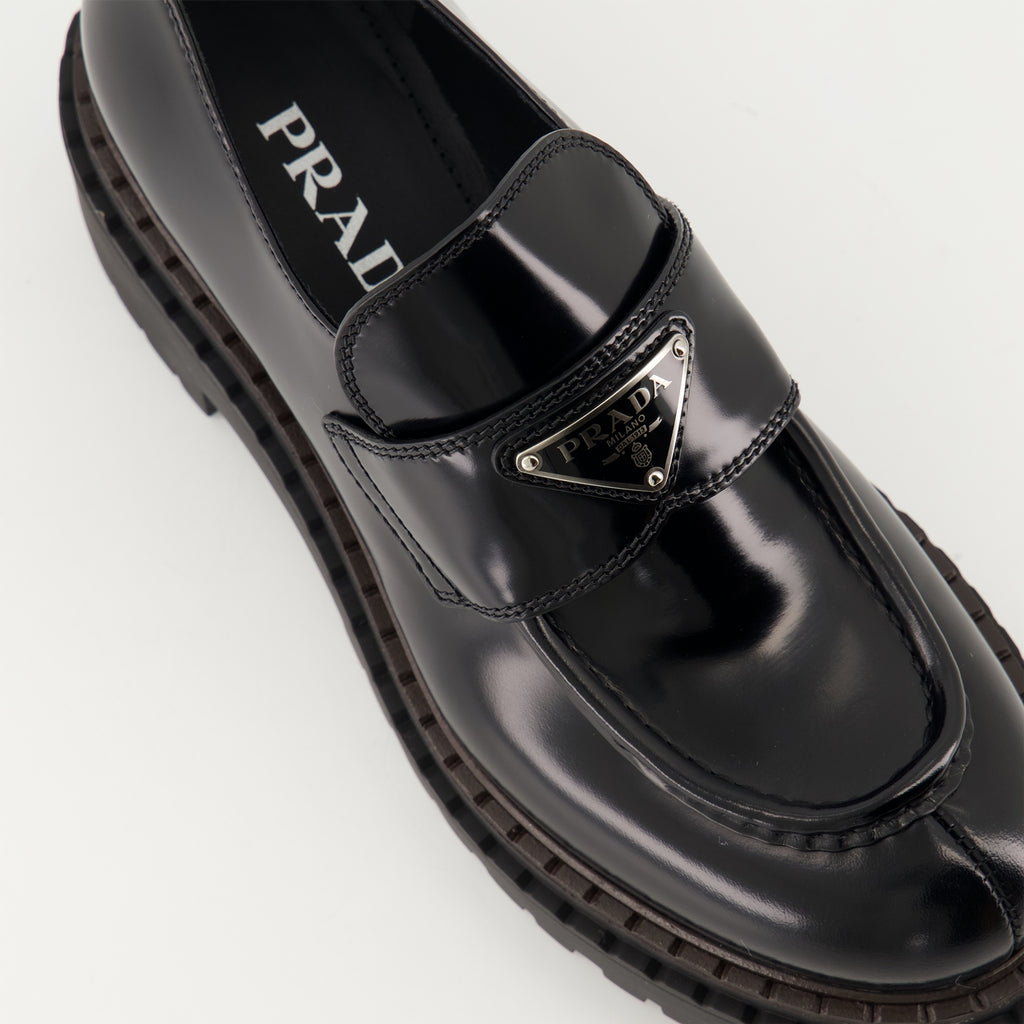 Mocassins Mocassins en cuir Chocolate Prada Noir Femme