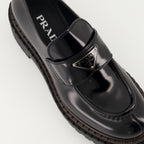 Mocassins Mocassins en cuir Chocolate Prada Noir Femme