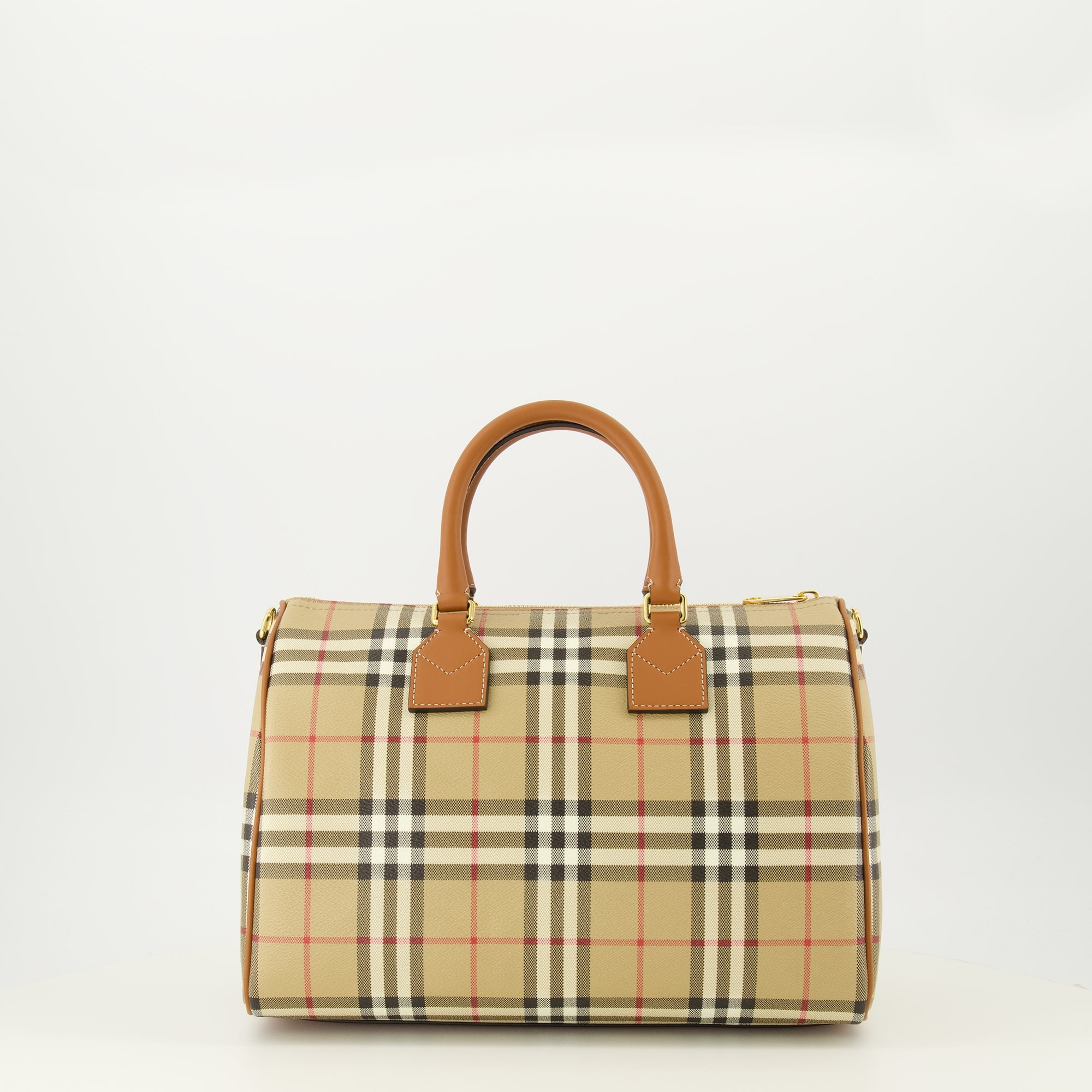 Image de l'article Sac Bowling Check beige de la marque Burberry pour Femme - Saison Printemps-Été 2026 - Vue de Dos