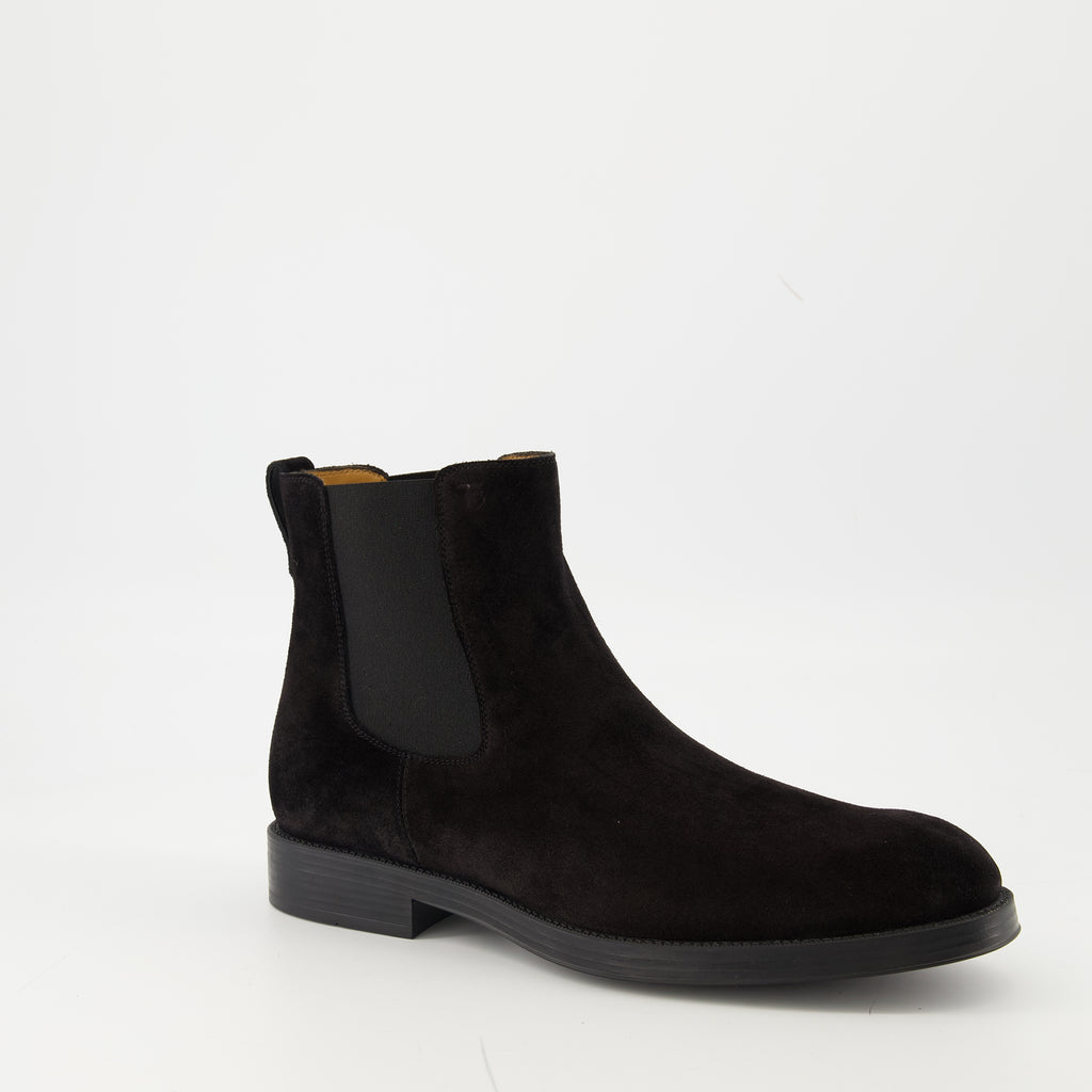 Image de l'article Bottines en cuir velours de la marque Tod's pour Homme - Saison Automne-Hiver 2025 - Vue trois quarts avant droite