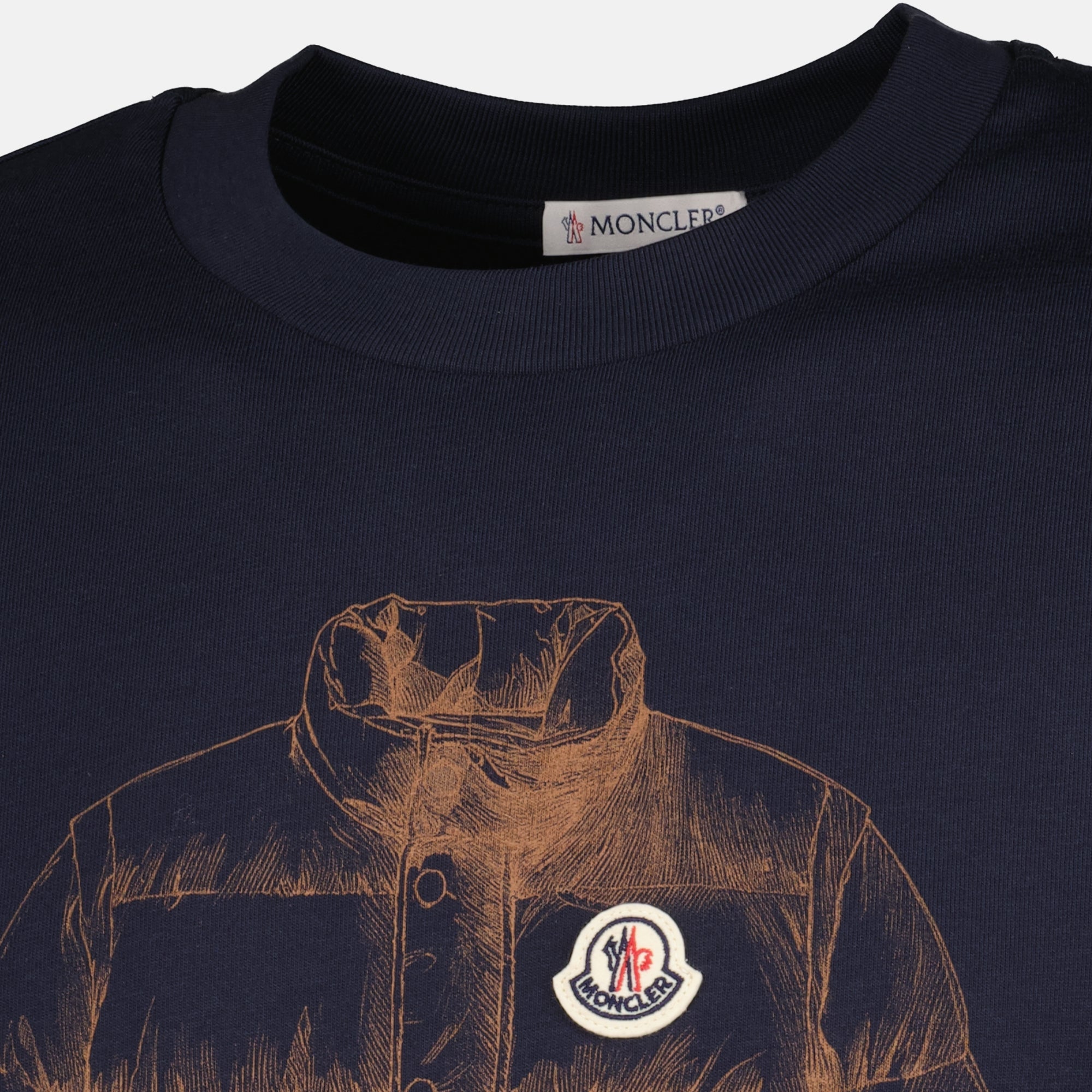 T-shirts T-shirt à imprimé doudoune bleu marine Moncler Bleu foncé Homme