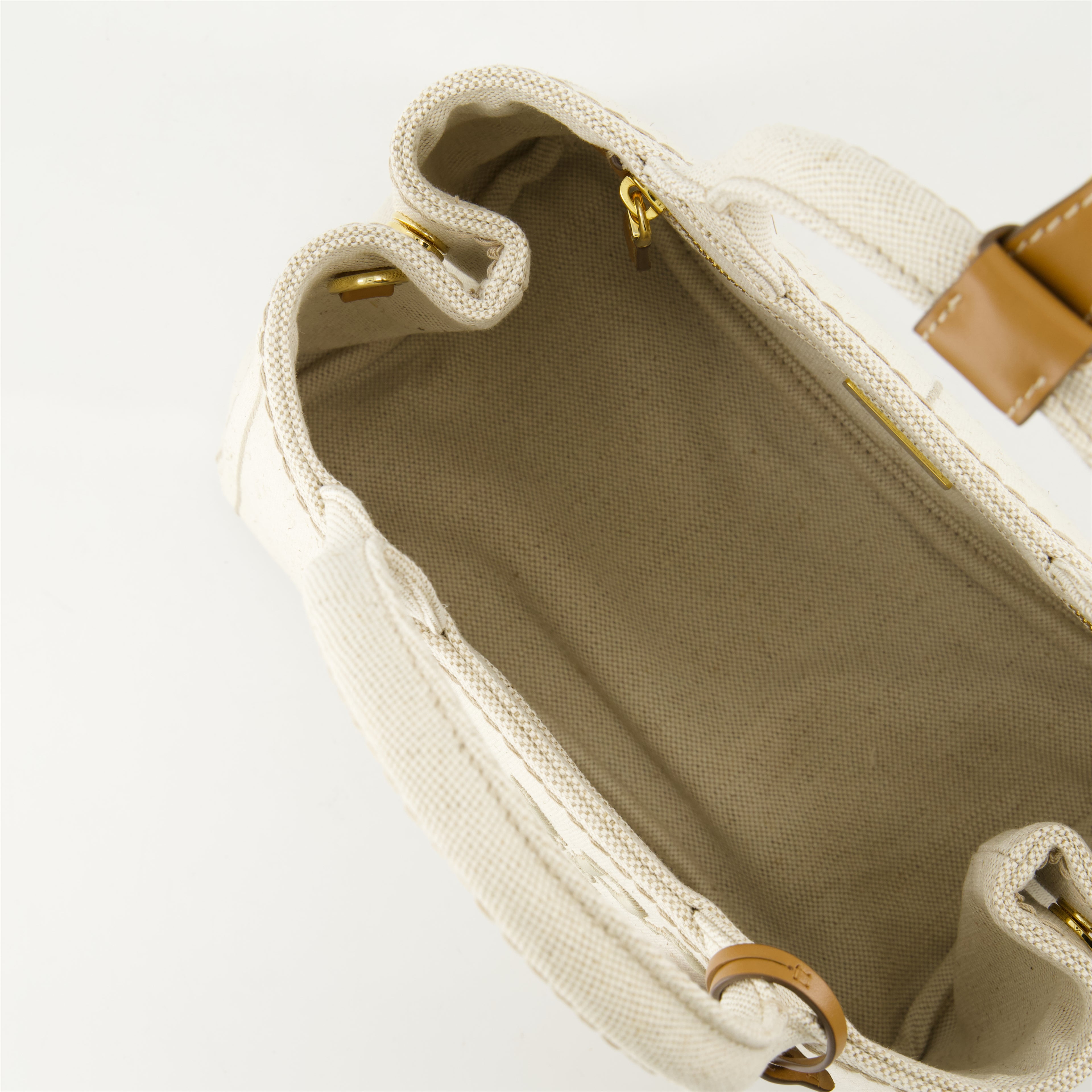 Bolsas de mão e de ombro Saco Tote em Lona Prada Bege Femme
