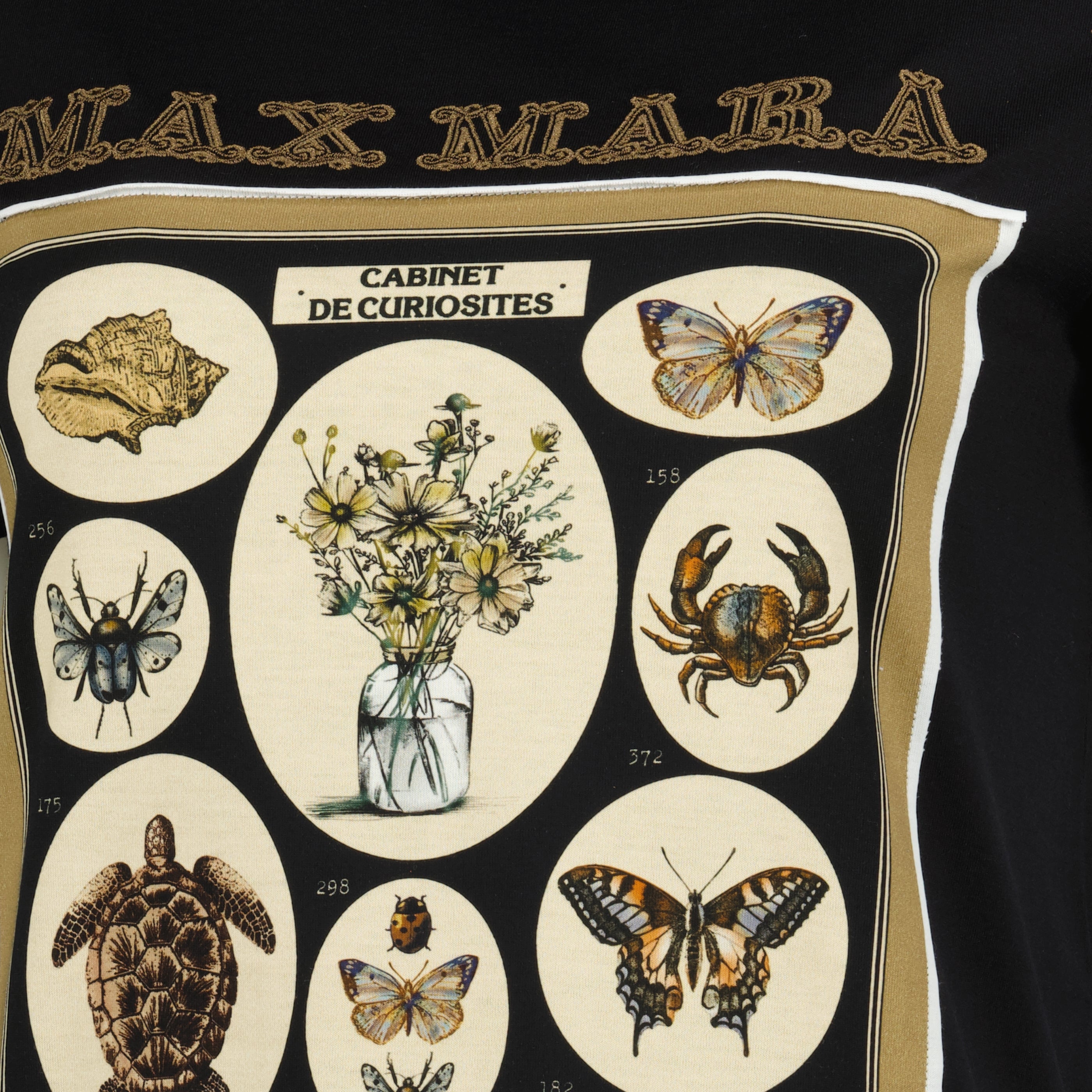 Immagine della T-shirt in cotone nero stampato di Max Mara per donna - Stagione Primavera-Estate 2026 - Vista Dettagliata 1