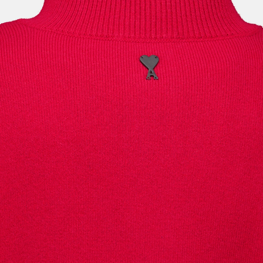Sweatshirts Red High Collar Sweater Ami PARIS Rouge Unisexe