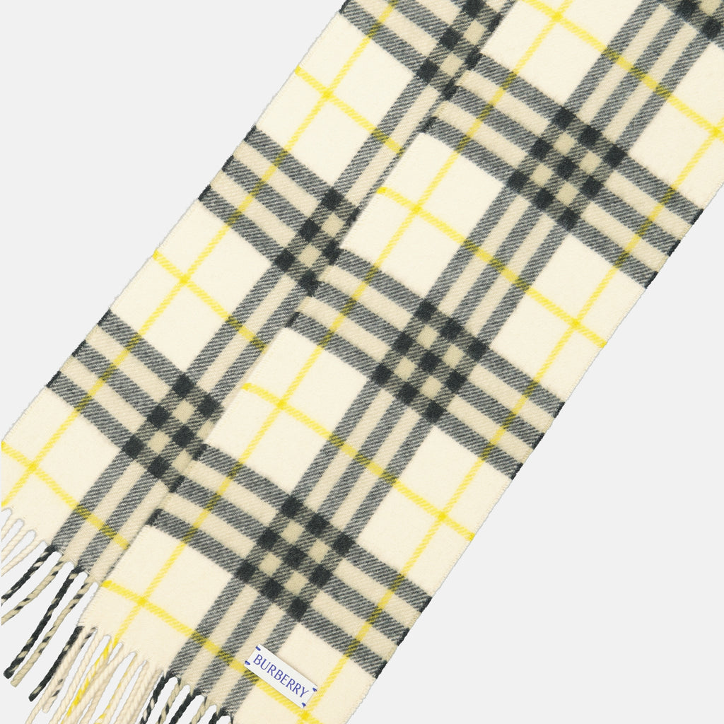 Écharpes, foulards et gants Écharpe à carreaux Check Burberry Jaune Unisexe