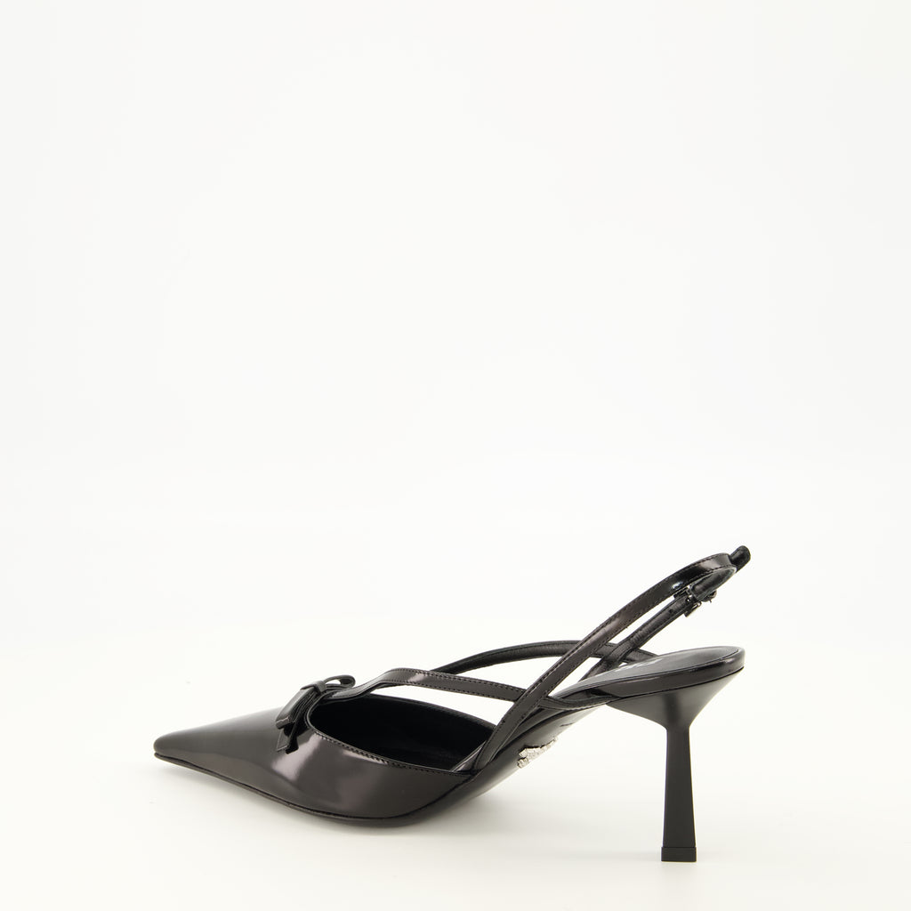 Escarpins Schwarze Lederpumps Prada Noir Femme