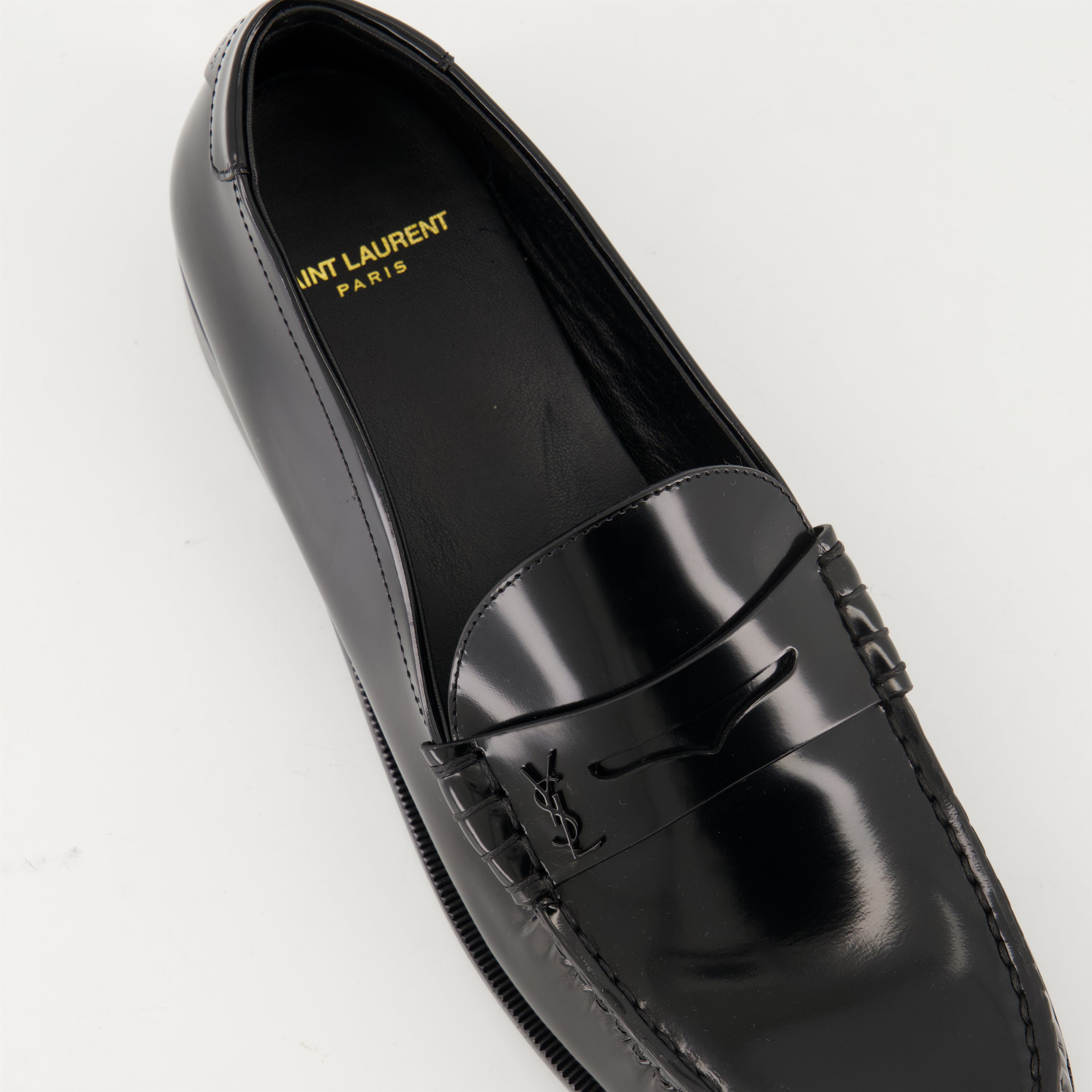 Loafer Lackleder-Mokassins Saint Laurent Schwarz Homme