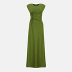 Immagine del vestito verde arricciato del marchio Christopher Esber per donna - Stagione Primavera-Estate 2026 - Vista Frontale
