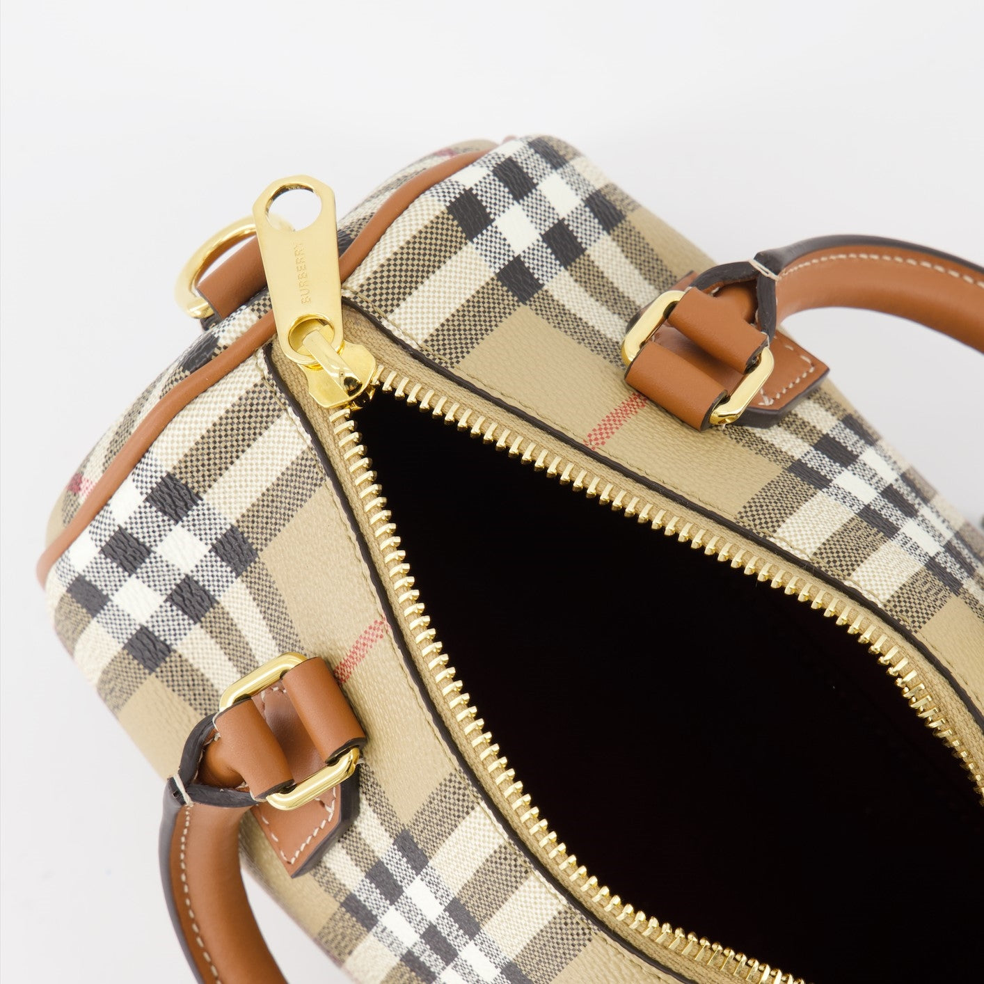 Crossbody bags Petit sac Bowling à carreaux Burberry Beige Femme