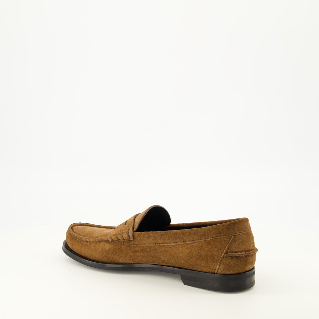 Mocassins Mocassini in Pelle Scamosciata Marroni Prada Marron Homme