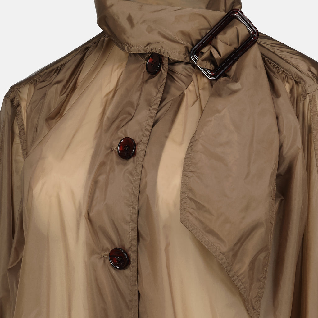Manteaux Blusa de Seda com Laço em Nylon Castanho Saint Laurent Marron Femme
