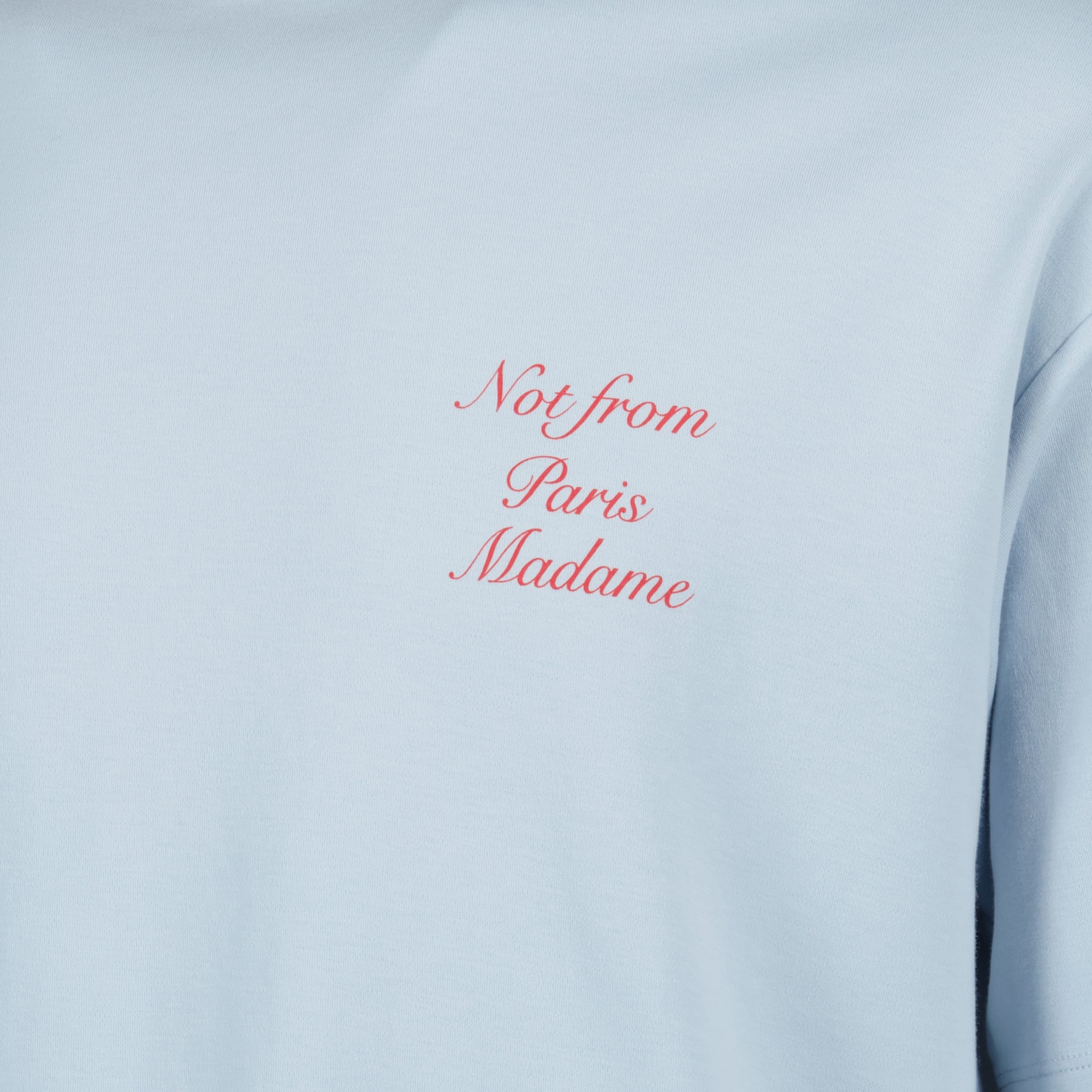 Immagine dell'articolo Maglietta blu con slogan in calligrafia del marchio Drole De Monsieur per Uomo - Stagione Primavera-Estate 2026 - Vista Dettagliata_1