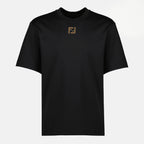 Bild des schwarzen Baumwoll-T-Shirts der Marke Fendi für Herren - Frühjahr-Sommer 2026 - Vorderansicht