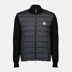 Image de l'article Cardigan zippée en coton noir de la marque Moncler pour Homme - Saison Printemps-Été 2026 - Vue de Face