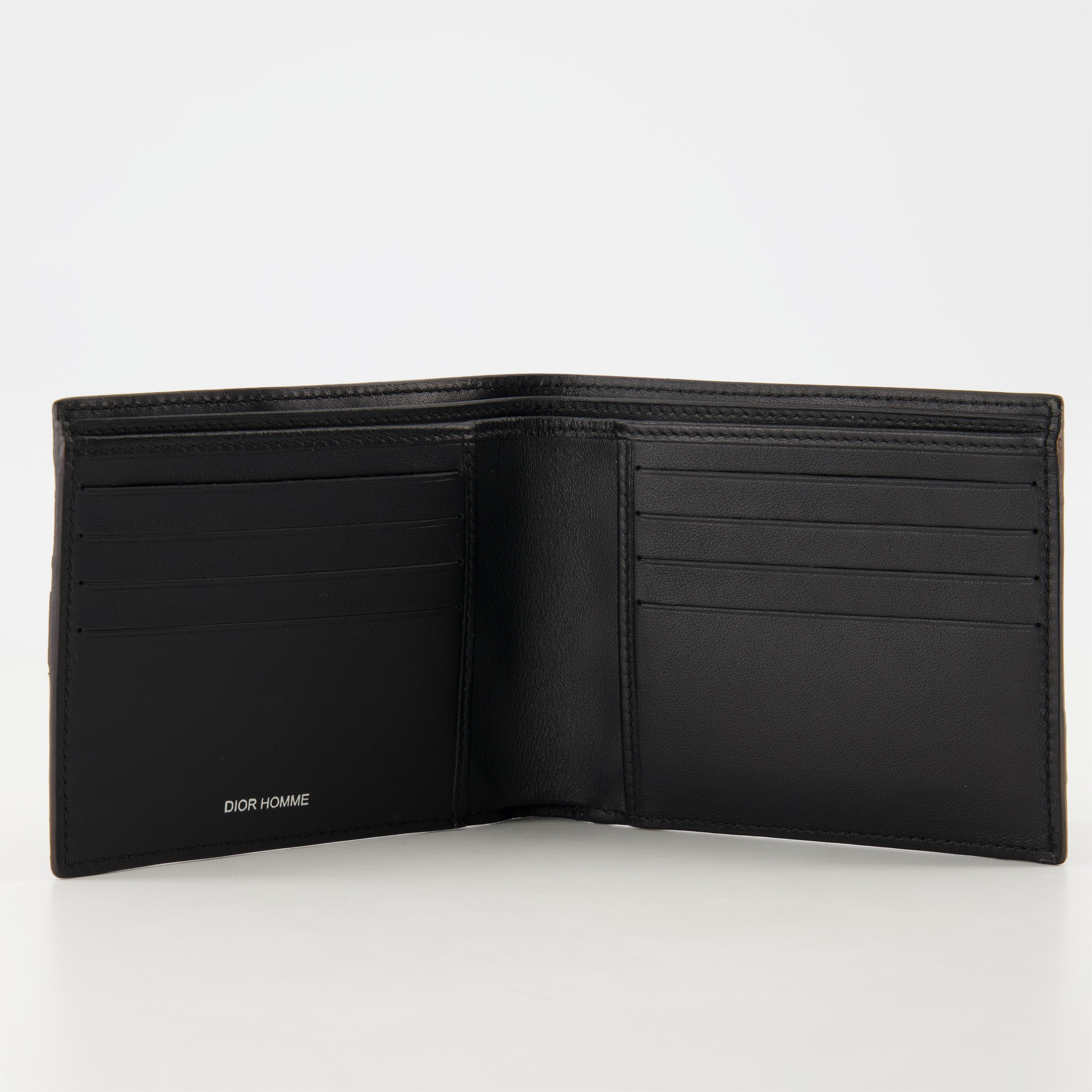 Piccola pelletteria Portafoglio in Pelle Texturizzata Dior Nero Homme