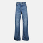 Image of the Saint Laurent women's baggy denim jeans - Autumn-Winter 2025 - Front View