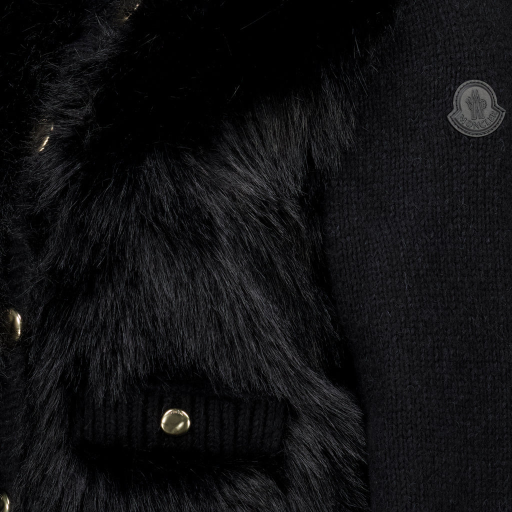 Maille Cardigan en alpaga et laine noir Moncler Noir Femme