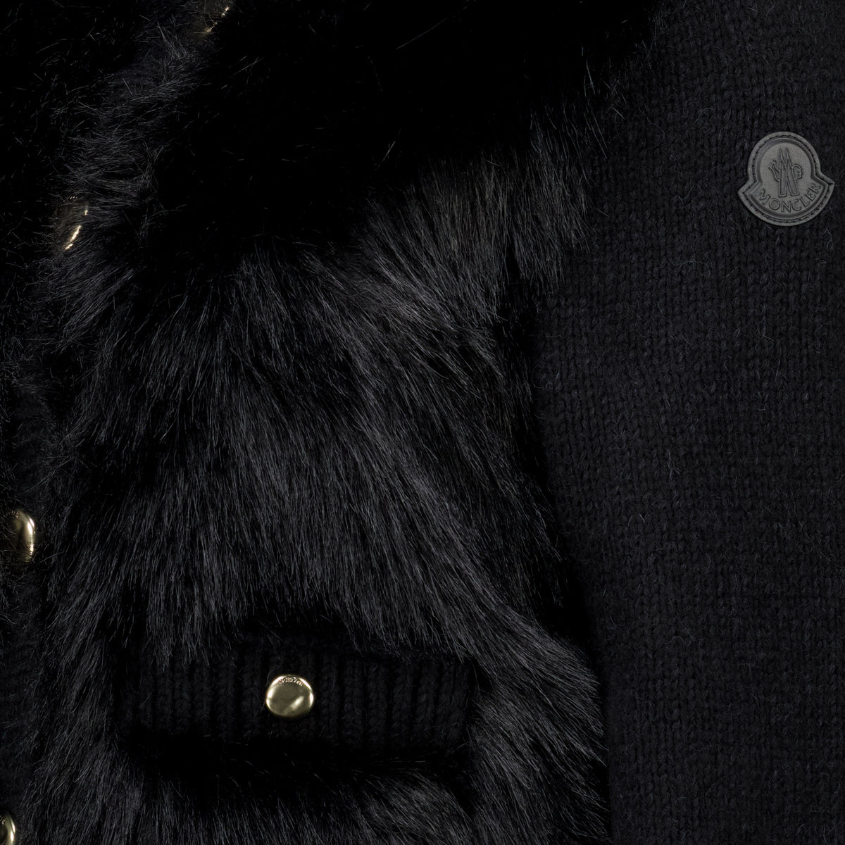 Maille Cardigan en alpaga et laine noir Moncler Noir Femme